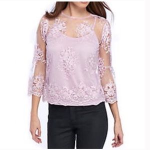NWT Nanette Lepore sheer embroidered Blouse size Small